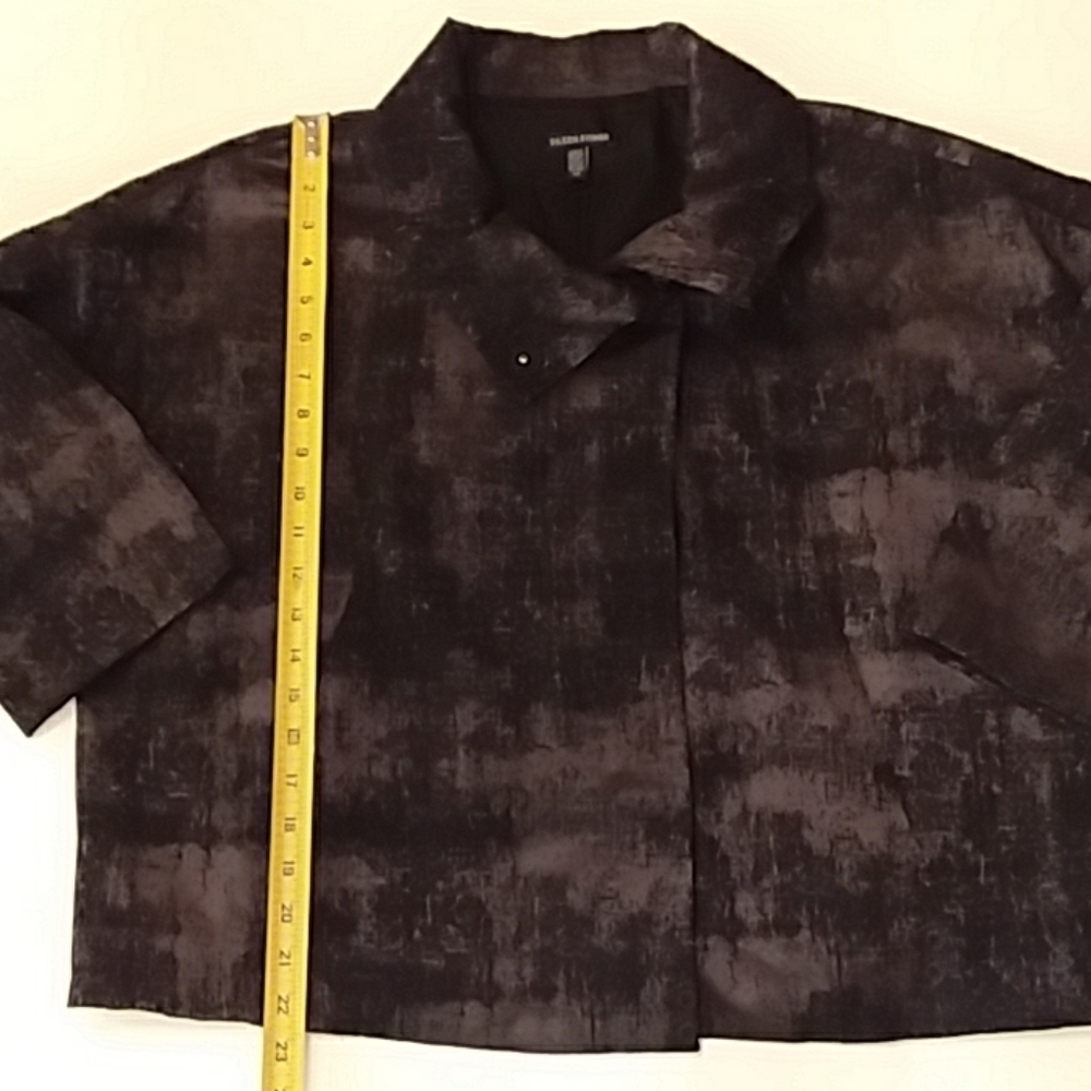 Eileen Fisher gray abstract Jacquard short jacket - Picture 8 of 10